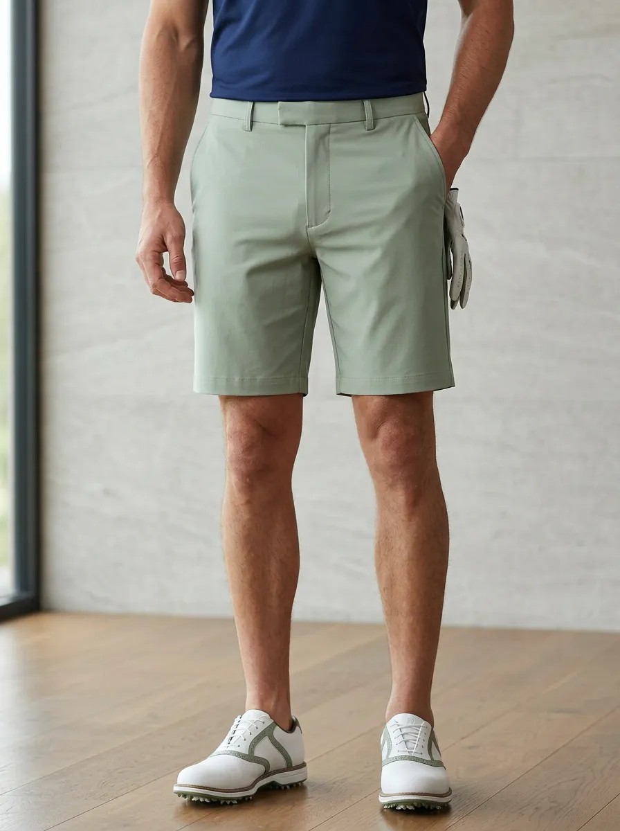 Easywear Men'S Golf Lover Solid Printed Shorts Course Ready Design