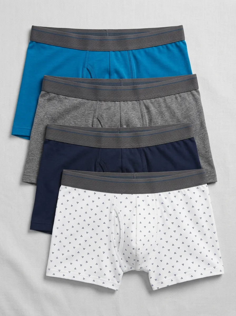 Weekend Geometric Printed Detail Men's Four Pack Boxer Briefs