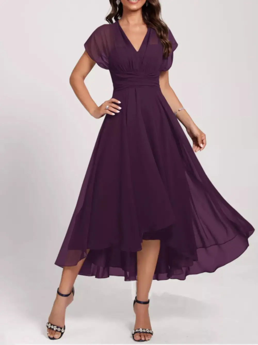 Elegant A Line Midi Dress