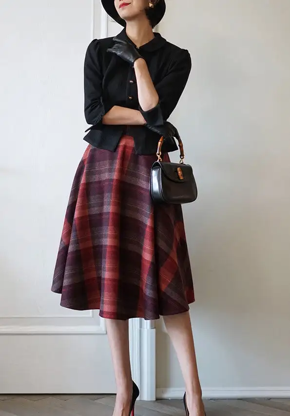 Urban Campus Everyday Casual Plaid Skirt