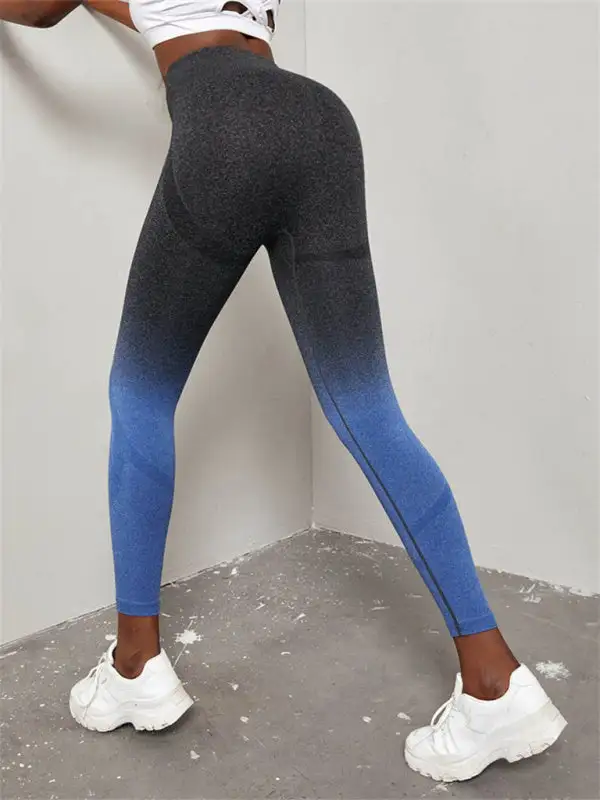 Seamless High Waist Gradient Sports Yoga Pants