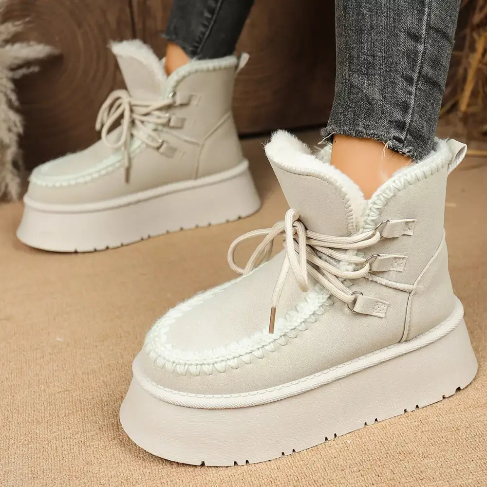Refined Lace-Up Platform Ankle Boots