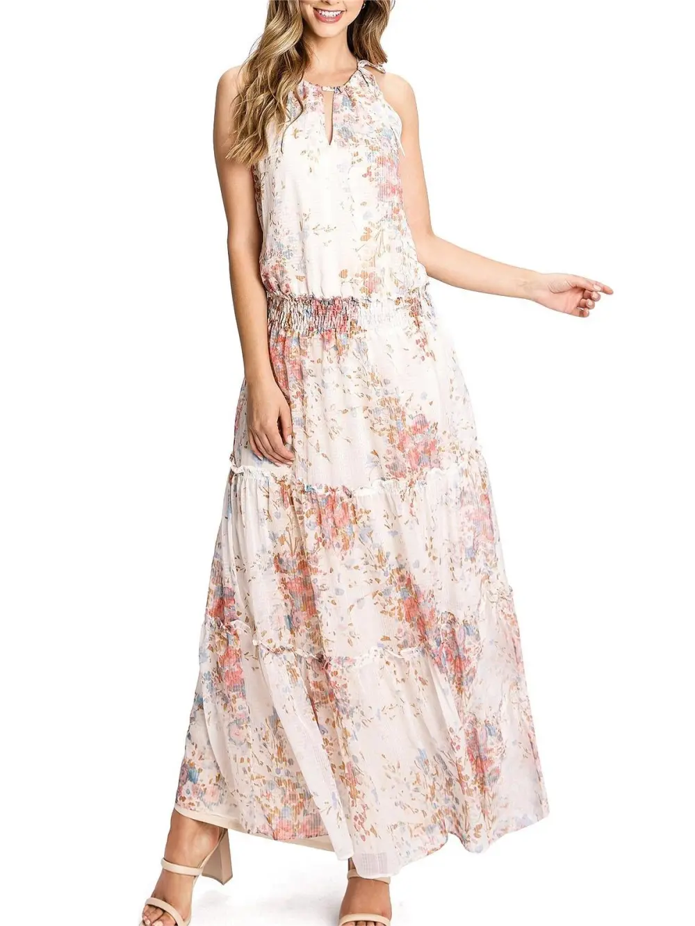 Floral Sleeveless Maxi Dress