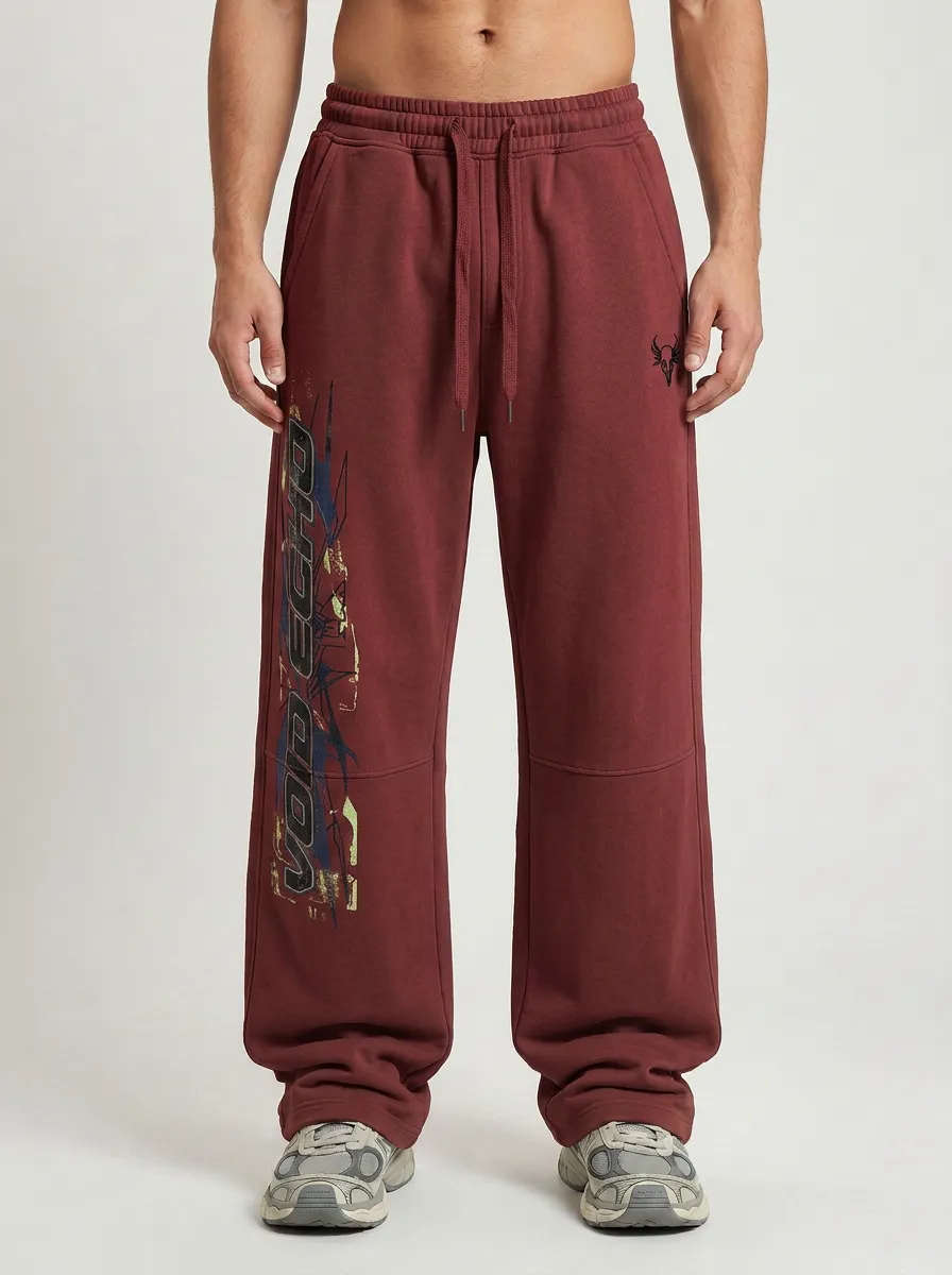 Men's Streetwear Void Echo Graphic Printed Sweatpants