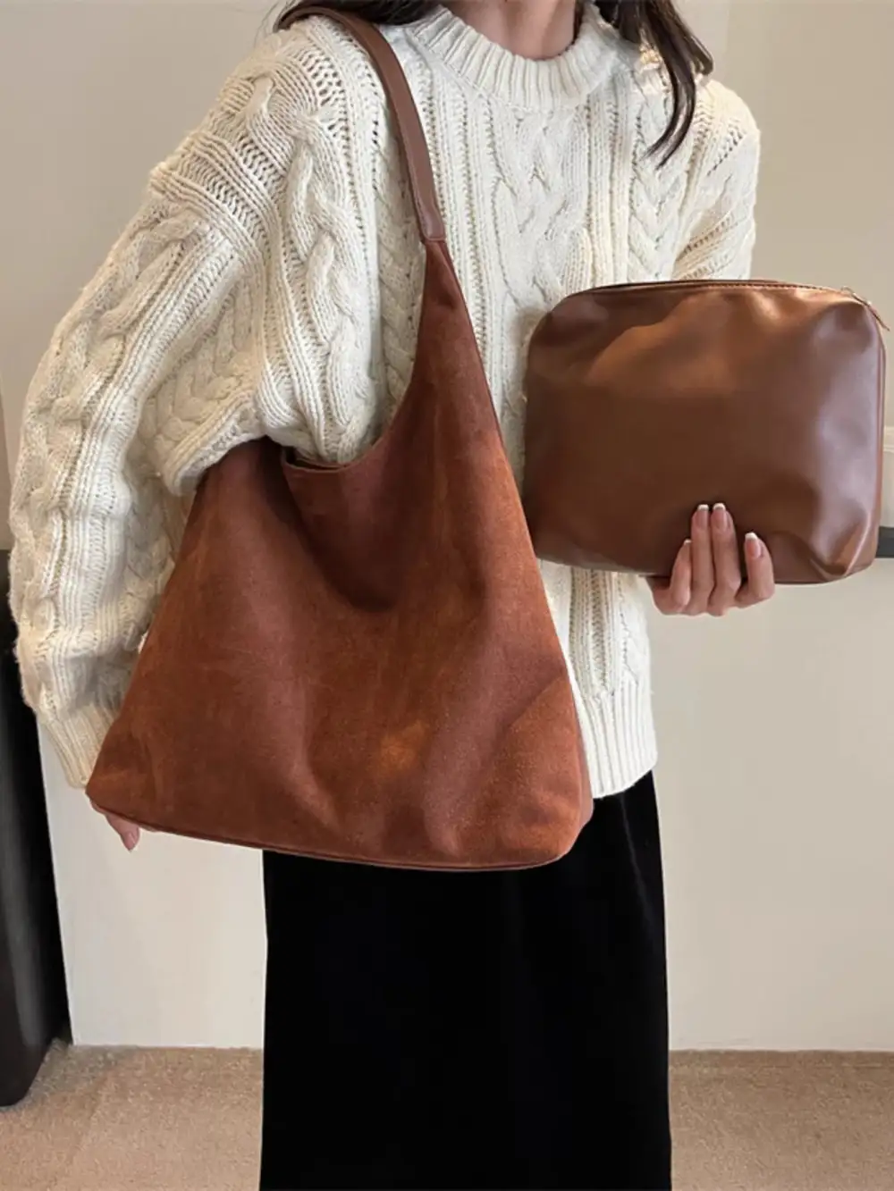 Casual Suede Everyday Handbag