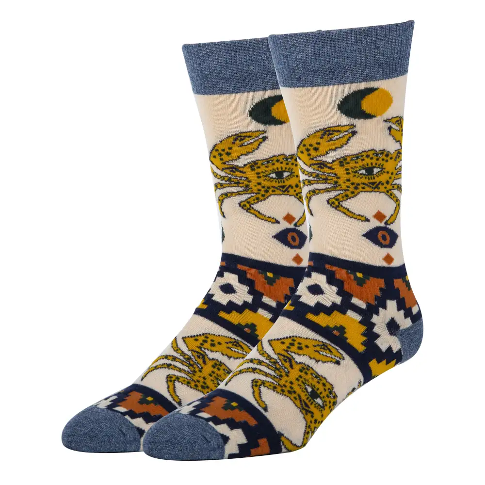 Cotton Blend Abstract Graphic Crew Socks