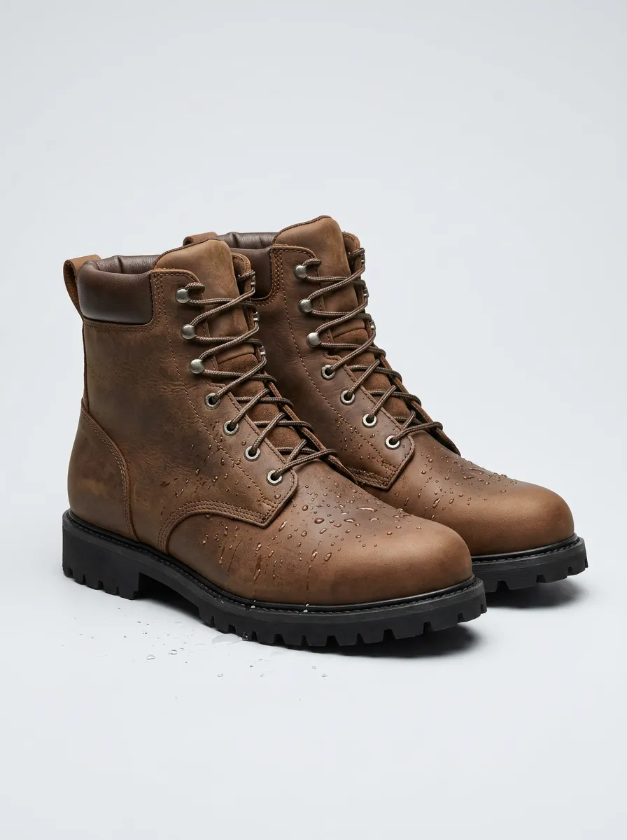 Performance-Look Leather-Look Workwear Men's Waterproof Work Boots