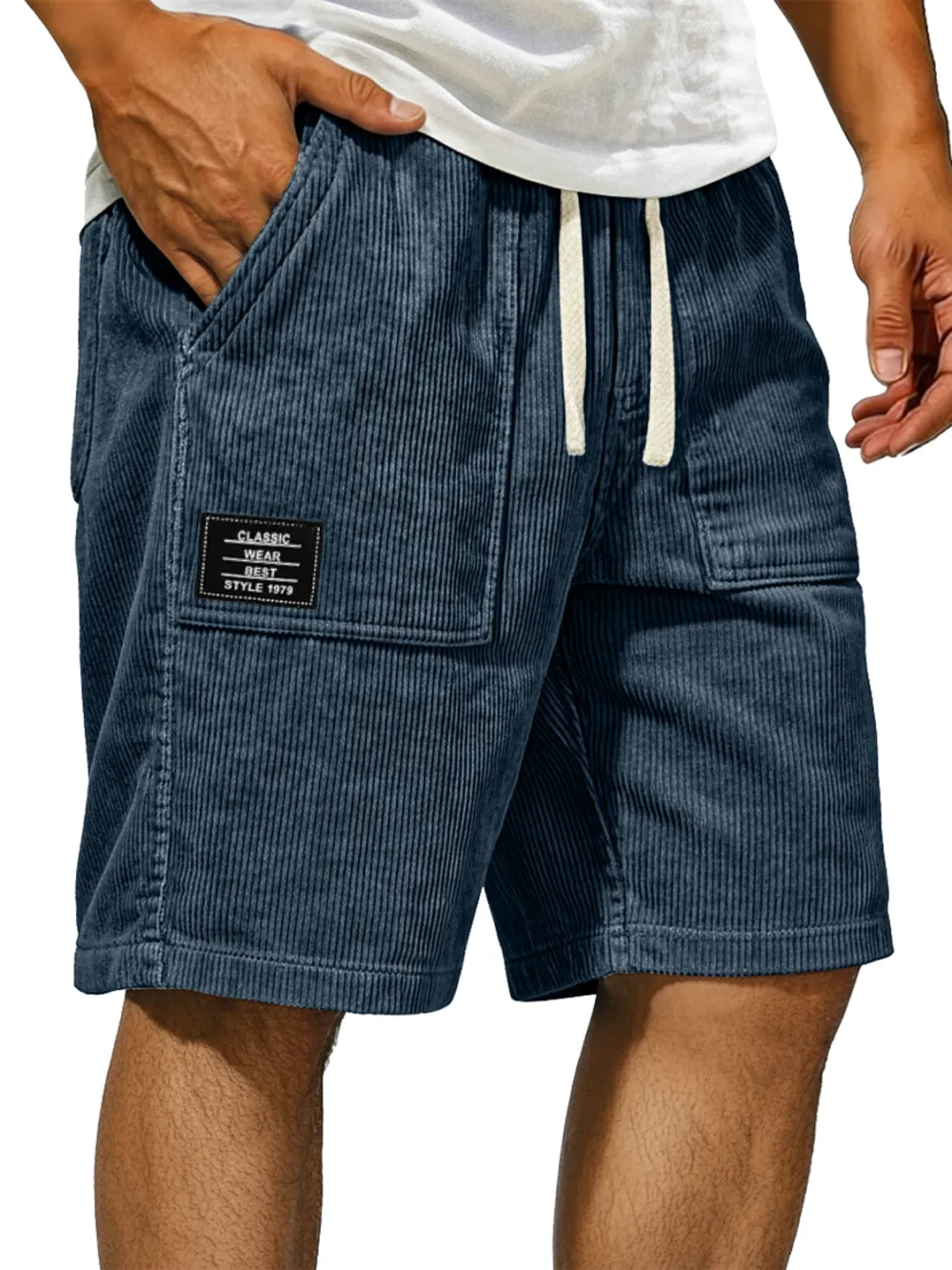 Corduroy Pocket Seamed Shorts