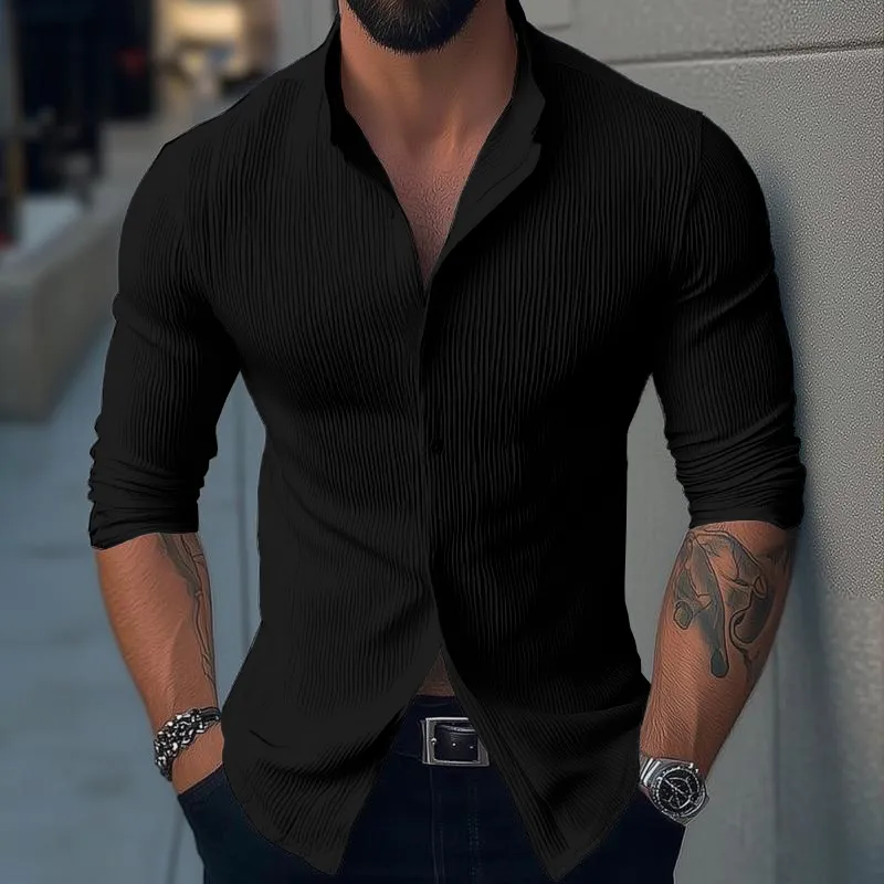 Band Collar Woven Shirt