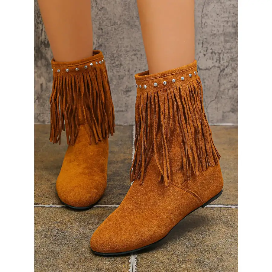 Fringe Boots with Studded Details