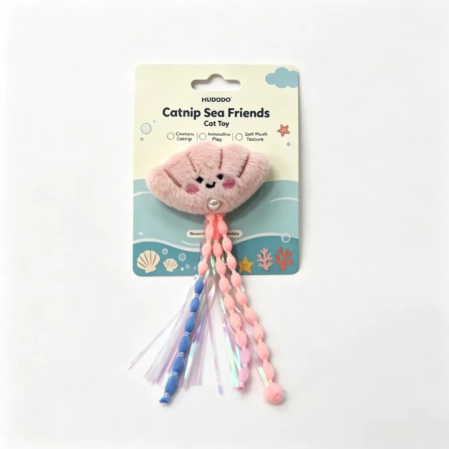 Soft Plush Cat Toy with Catnip Filling Bead Tassel Interactive Play Toy Reduce Boredom for Cats Kitten