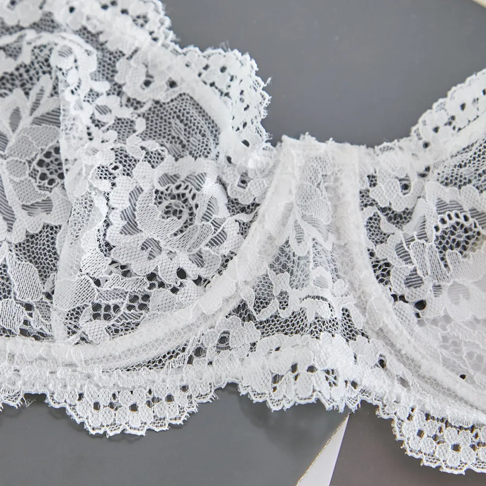 Sheer Lace Suspender Bra And Panty Set