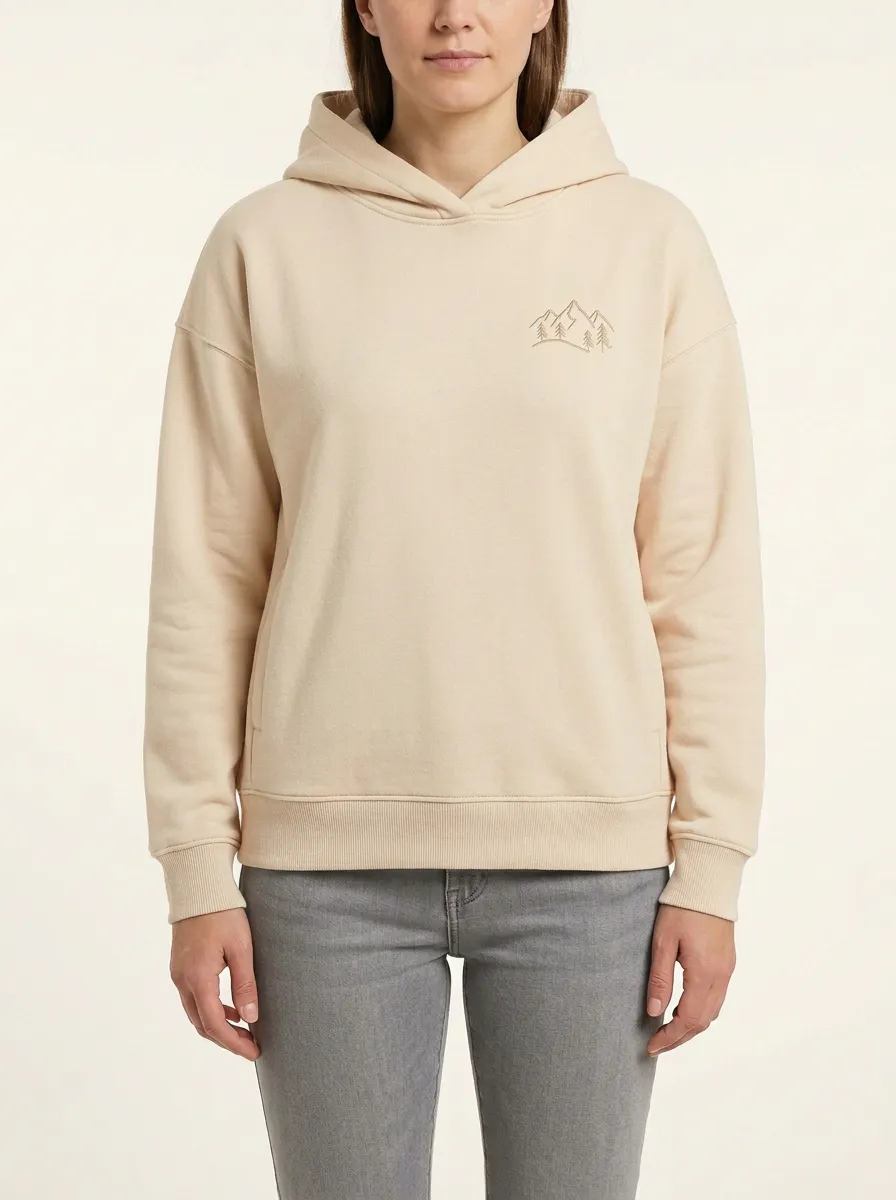 Women's Mountain-Pine Double-Layer Crossover-Neck Hoodie