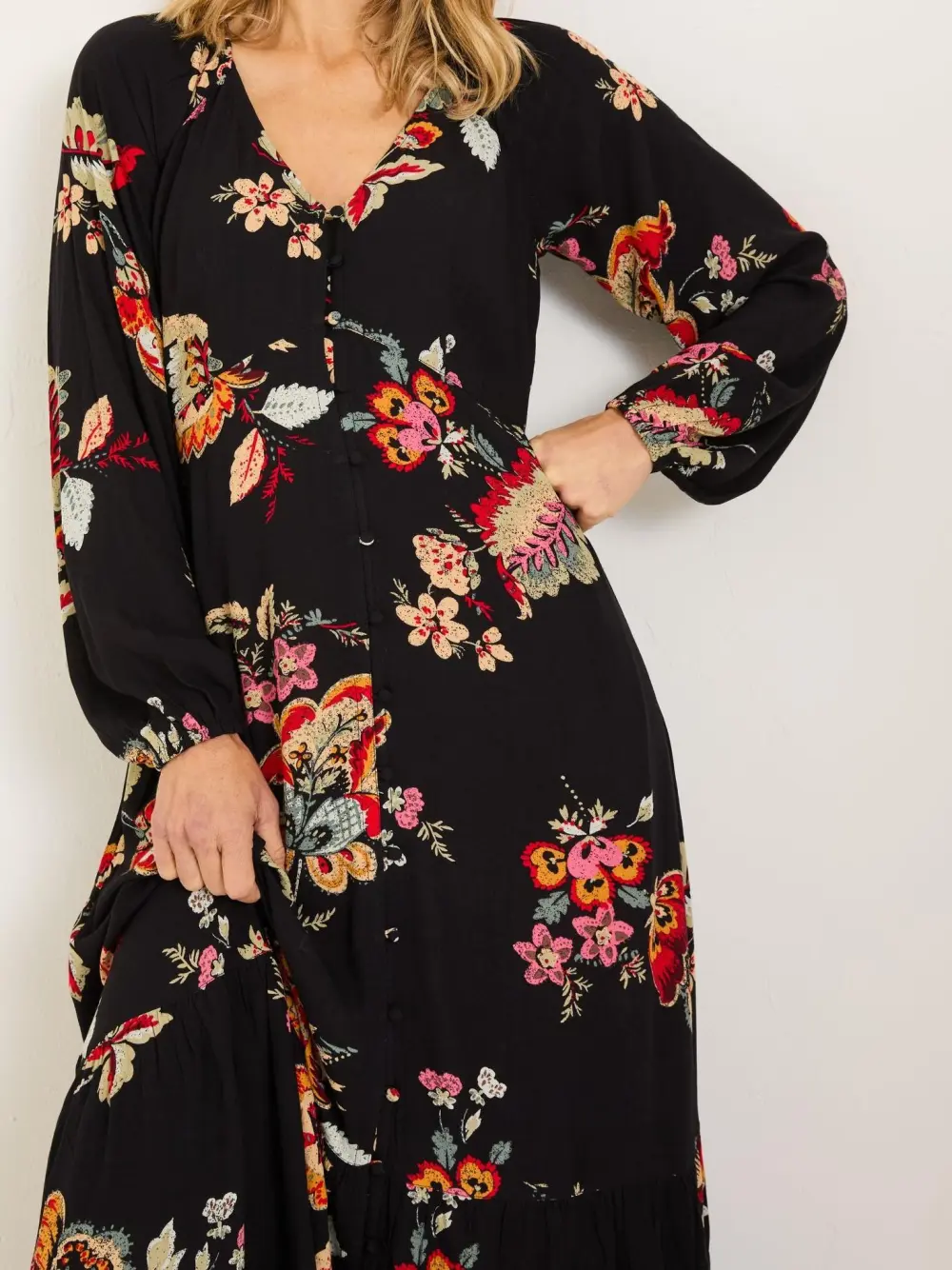 Black Emma Midi Dress