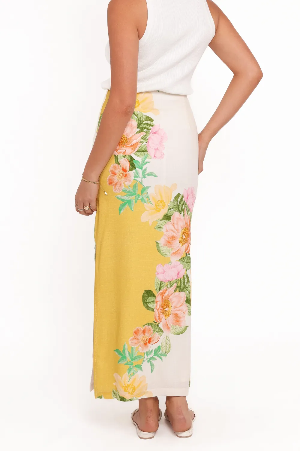 Everyday Linen Floral Maxi Skirt