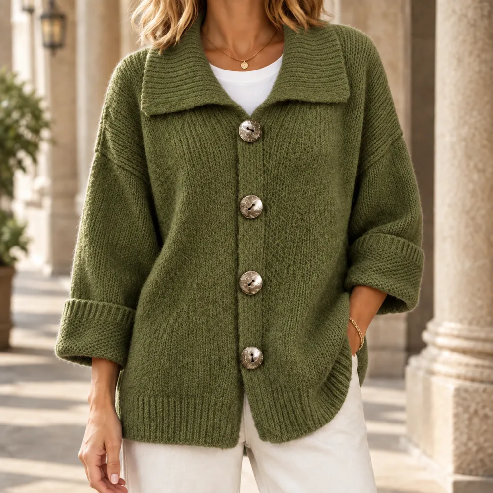 Collared Textured Cardigan