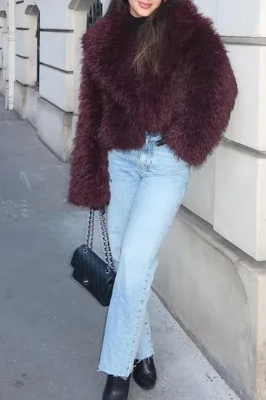 Faux-Fur Long Casual Jacket