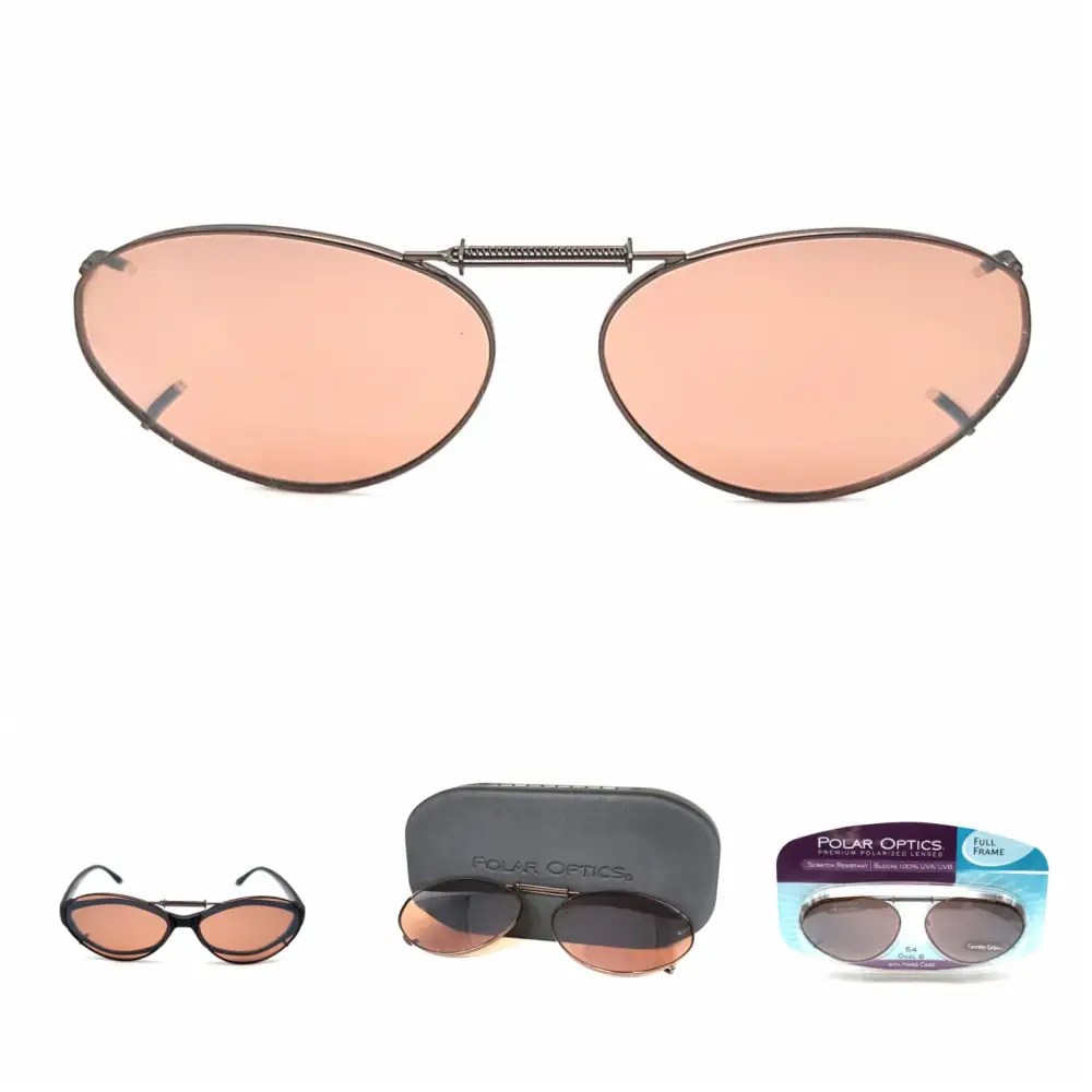 54mm Oval Polarized Clip-On Sunglasses