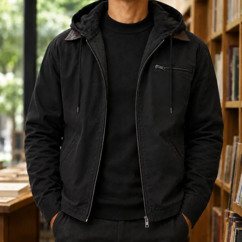Fleece-Lined Hooded Jacket
