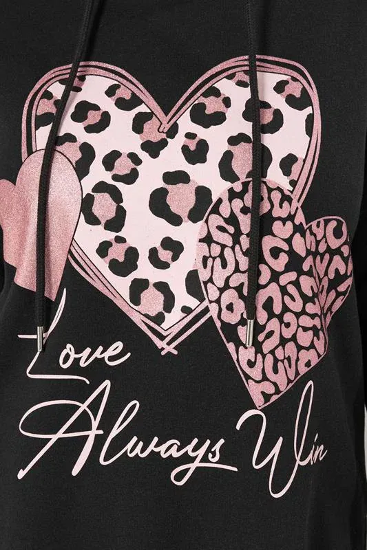Triple Heart Leopard Hoodie