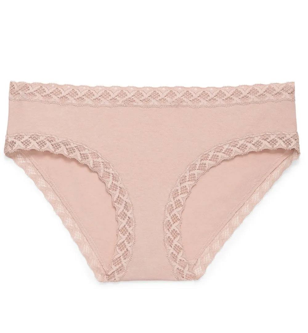 Classic Low-Rise Stretch-Lace Cotton Full-Coverage Brief Panty
