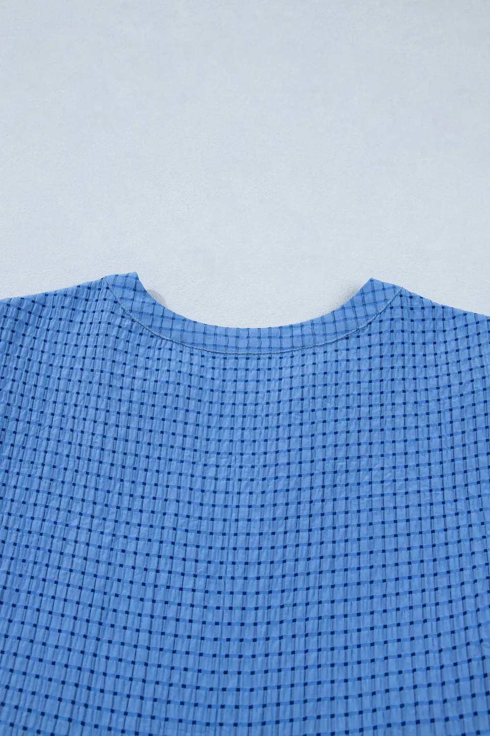 Blue Gingham Bow Tie Midi Dress