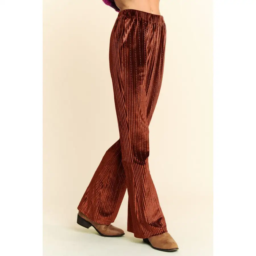 Elastic Waist Knit Flare Pants