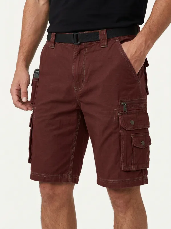 Men's Snap Cargo Pockets Straight Leg Cargo Shorts