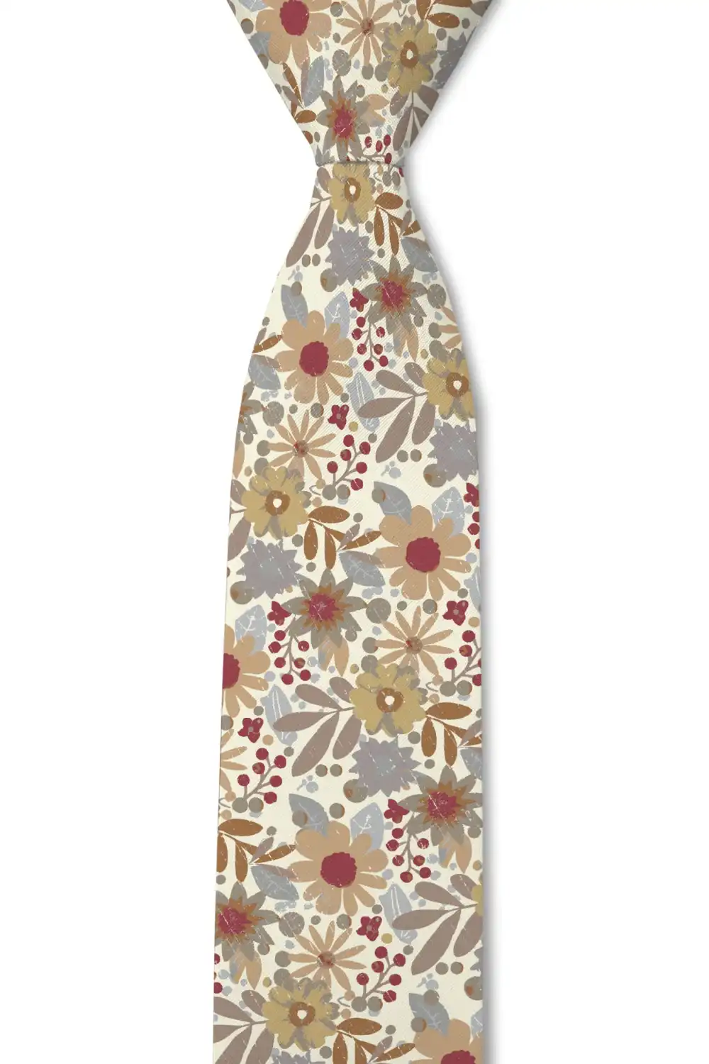 Elegant Botanical Floral Pattern Necktie