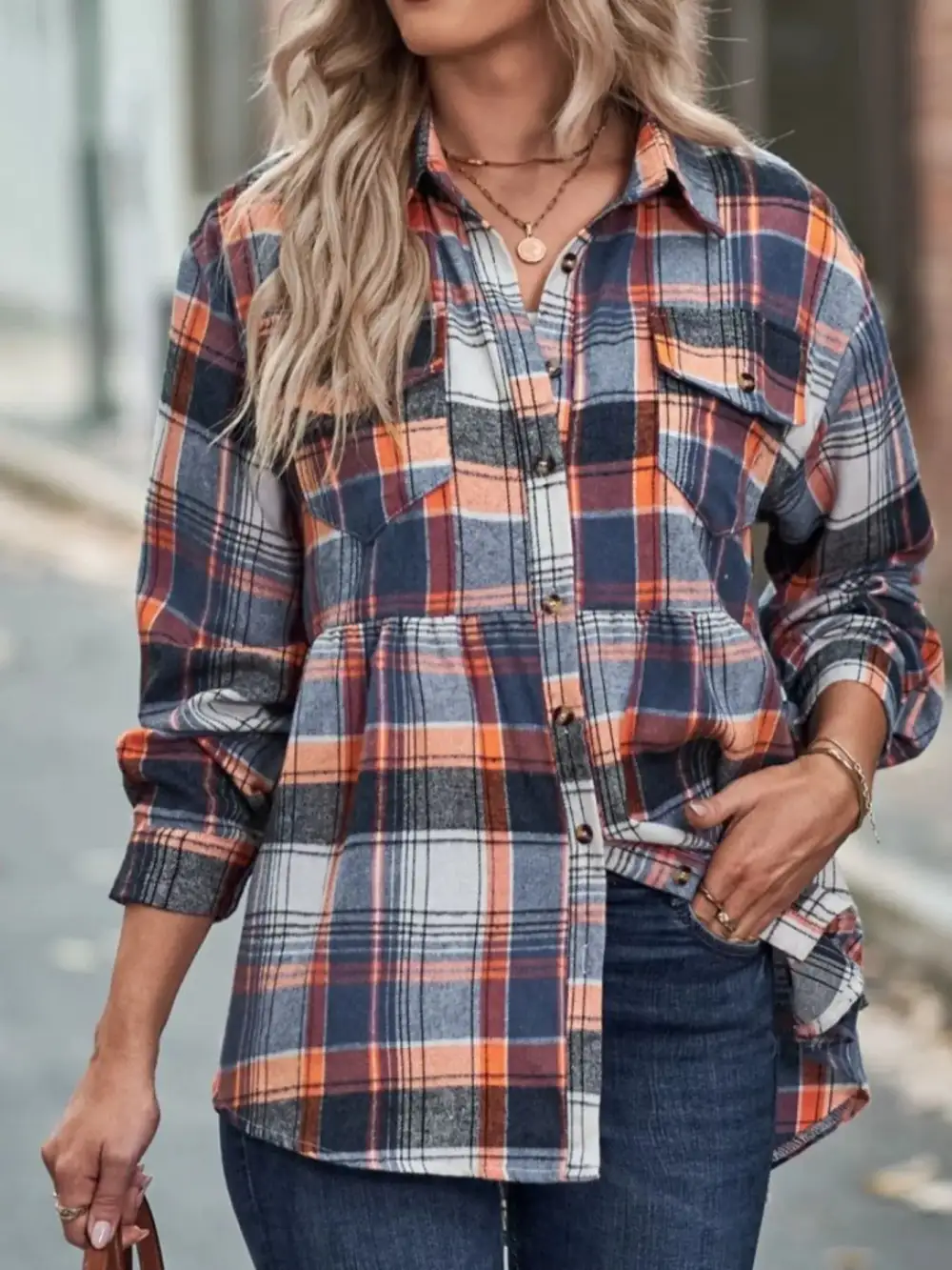 Everyday Plaid Button Down Long Sleeve Shirt