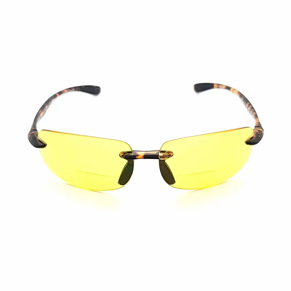Rimless Bifocal Yellow-Tint Reading Glasses