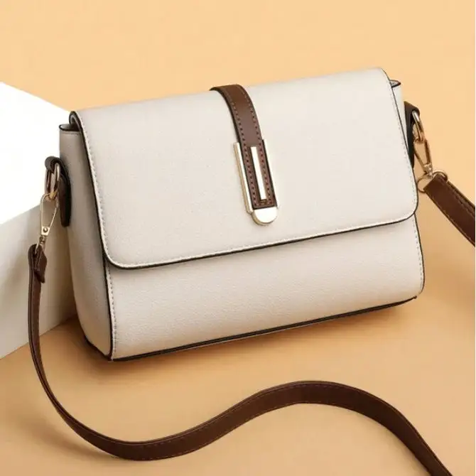 Compact Leather Square Crossbody Bag