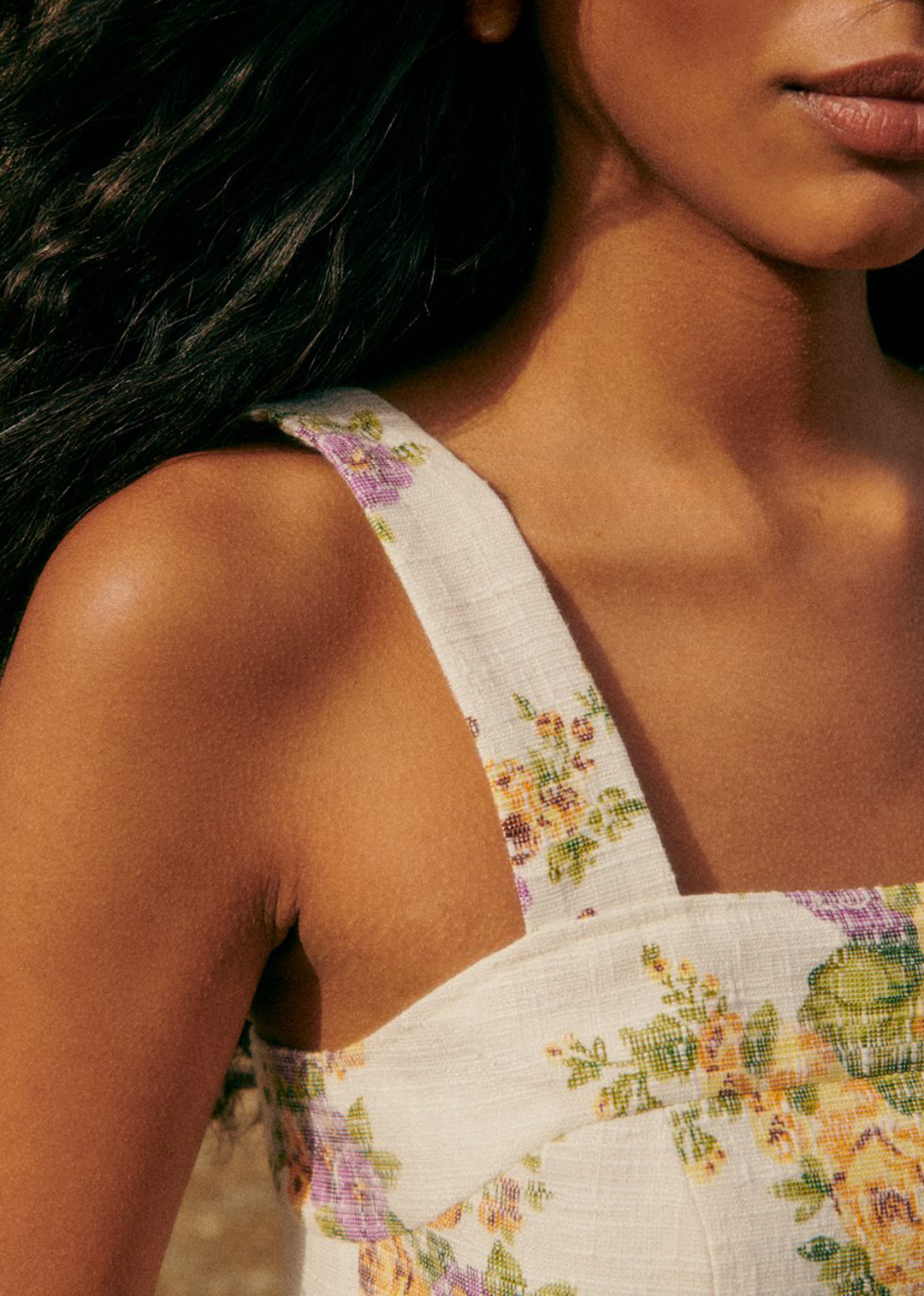 Square Neck Shorts Printed Tank Top