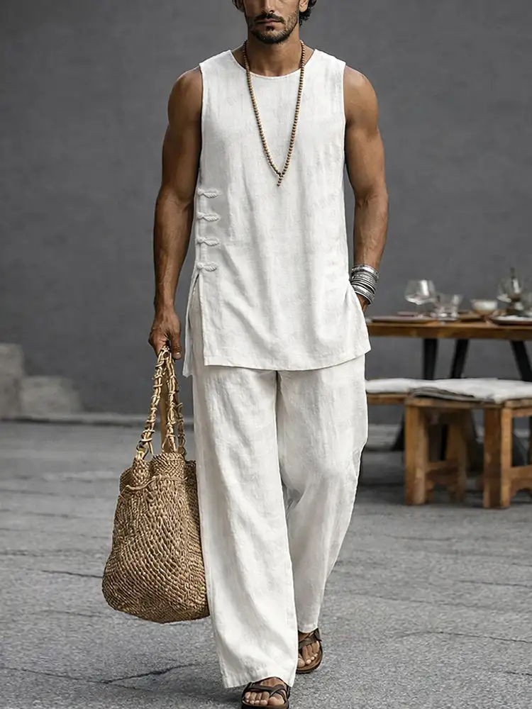 Cotton Tank Top & Pants Set