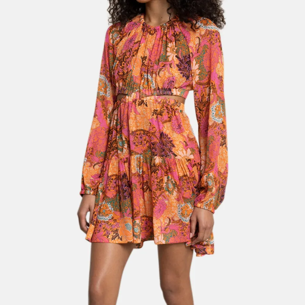 Raglan Silk Cutout Casual Dress