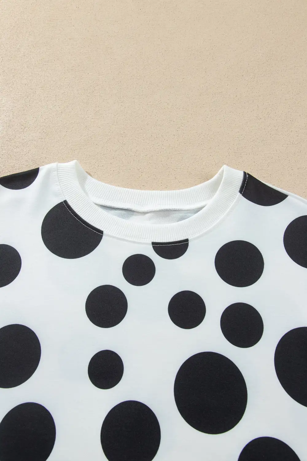 Women's Polka Dot Long Sleeve Top Drawstring Relaxed Pants Set