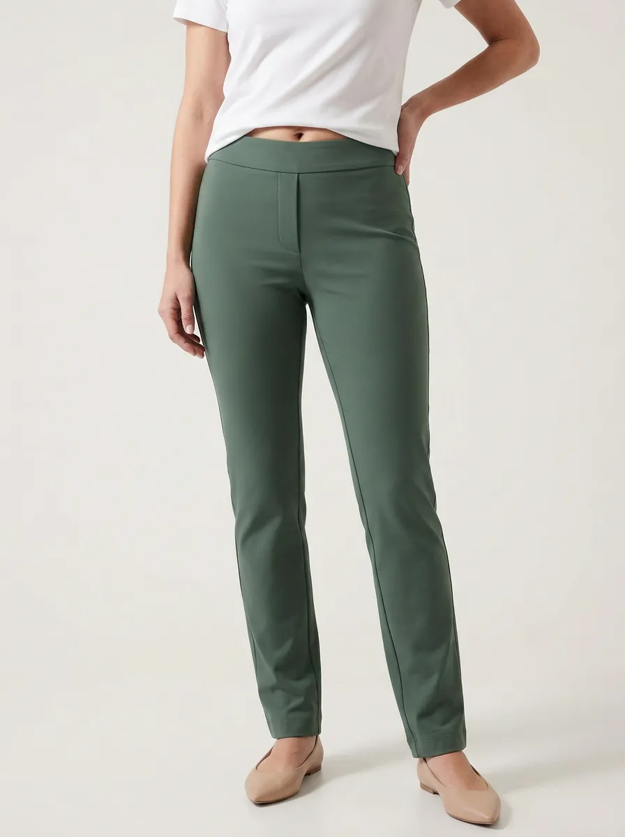 High-Stretch Casual Mid-Rise Stretch Pants
