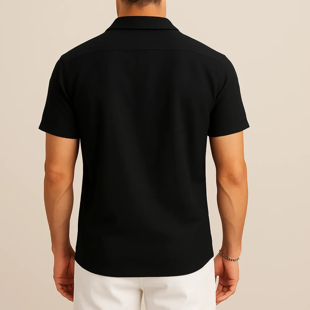 Black Cotton Pleated Beach