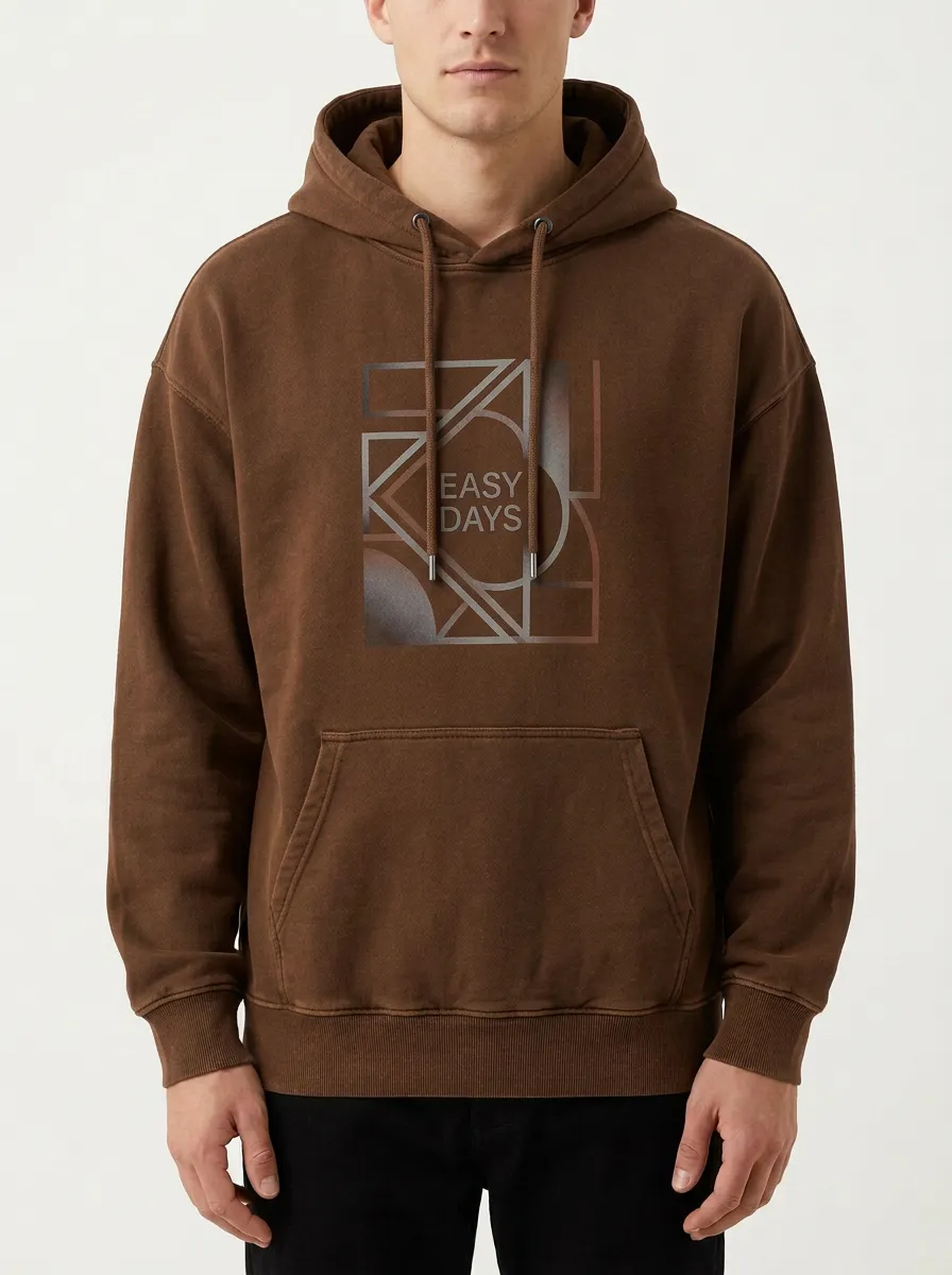 Men's Easy Days Geometric Graphic Print Hoodie