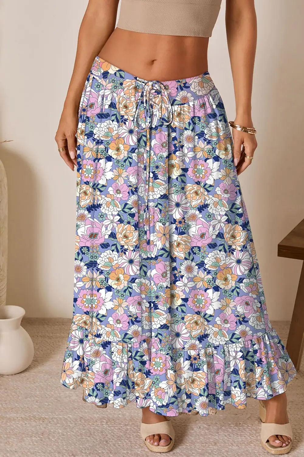 Airy Ruffle Trim Skirt