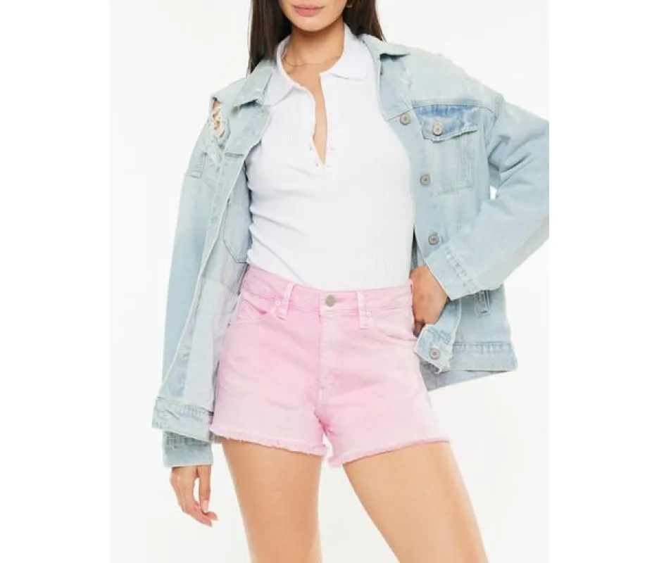 Raw-Hem High-Waist Denim Shorts