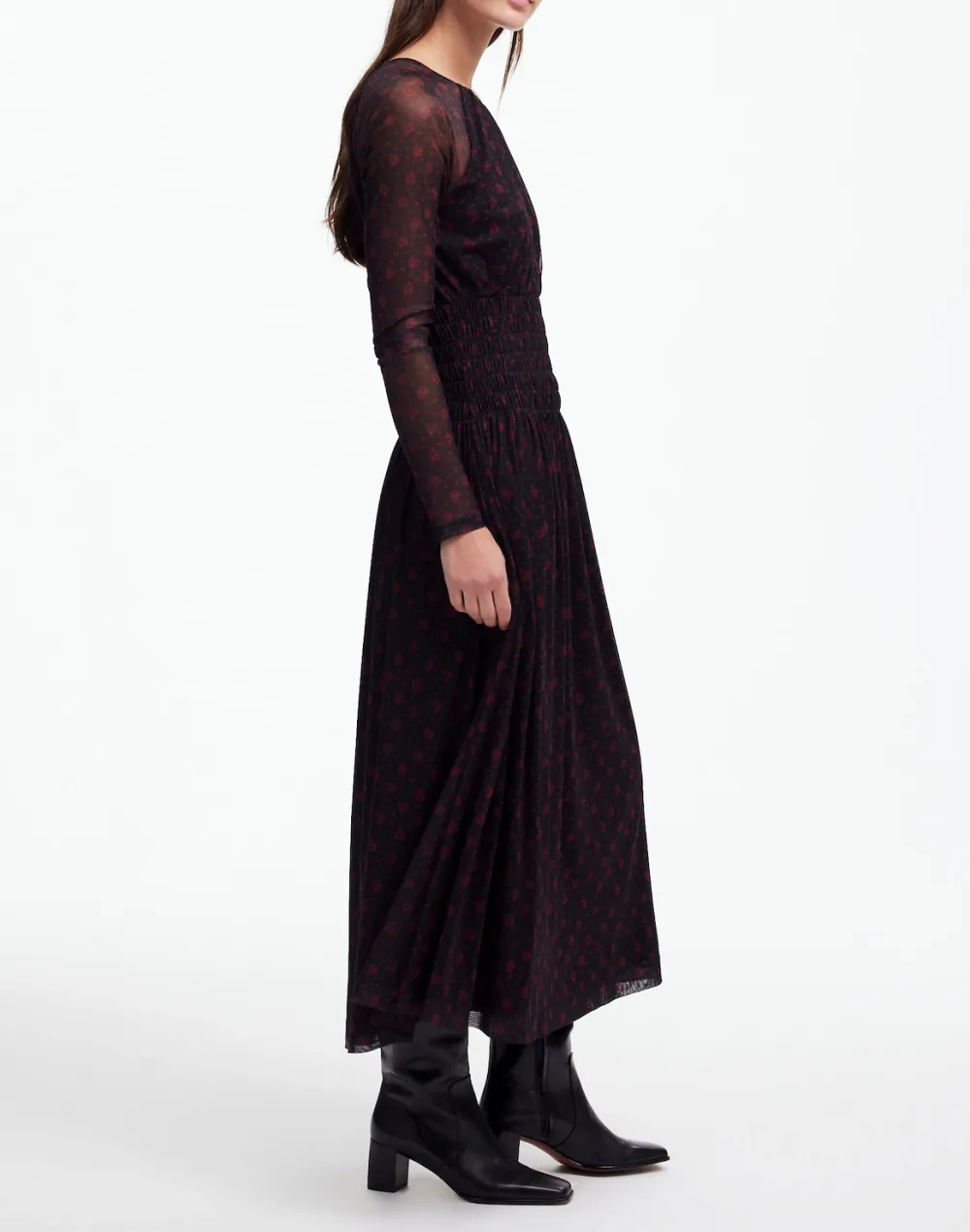 Smocked Maxi Dress In Floral