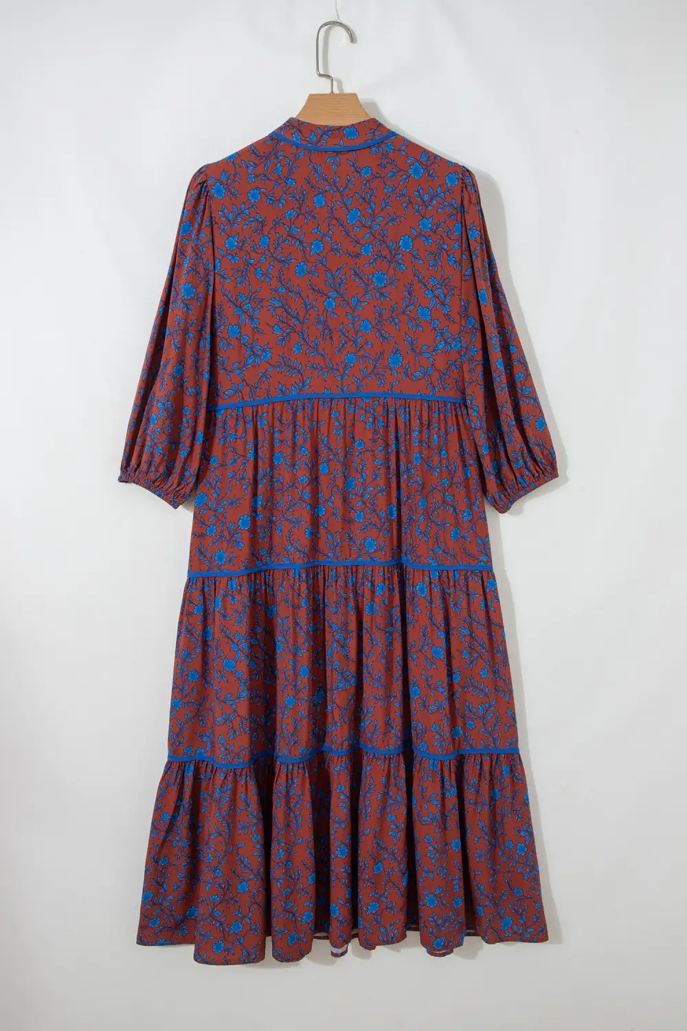 Floral Tiered Puff Sleeve Dress Casual