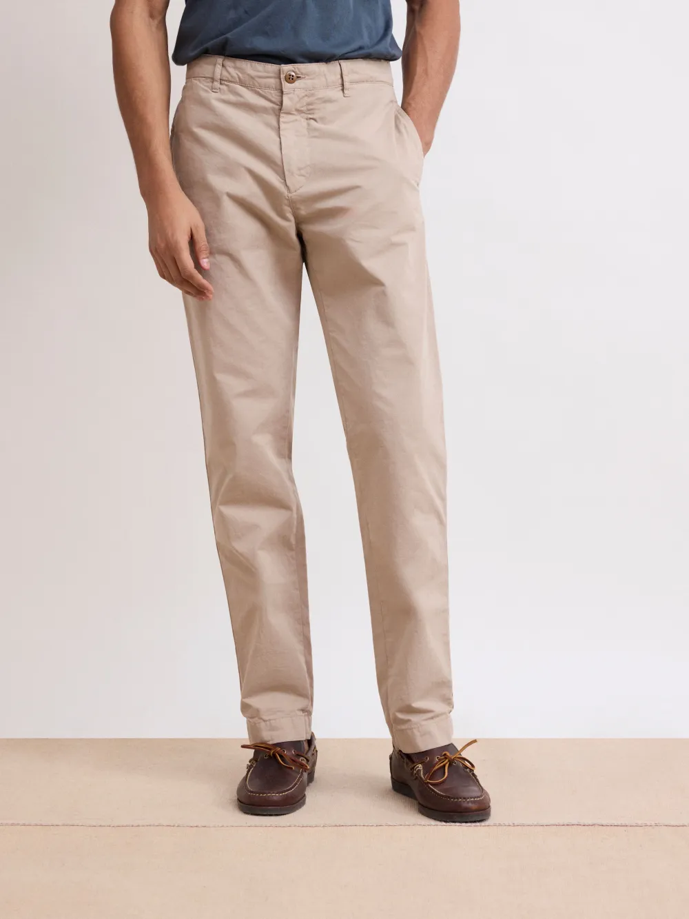 Men's Casual Style Beige Pants