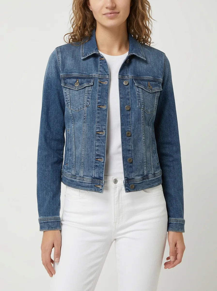 Women's Casual Fashion Denim Printed Jacket