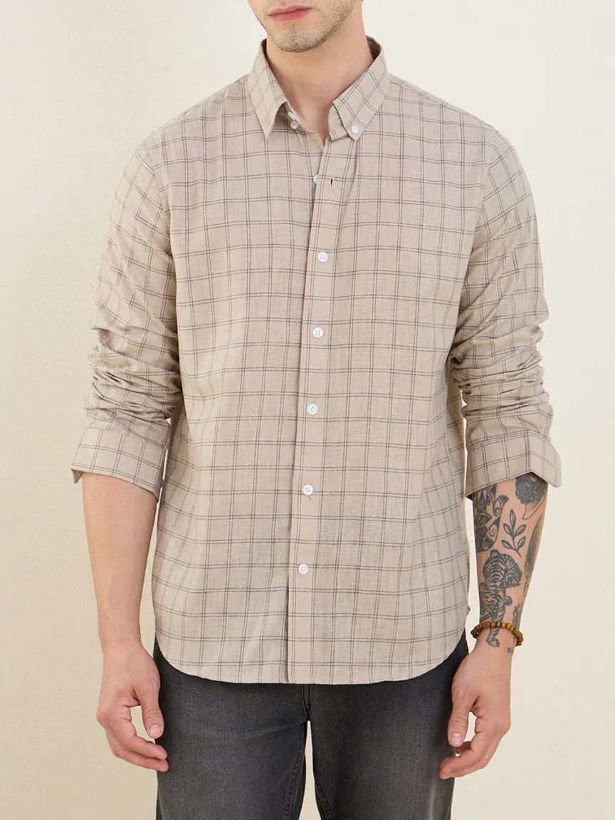 Everyday Windowpane Check Checked Slim Fit Men's Formal Shirt
