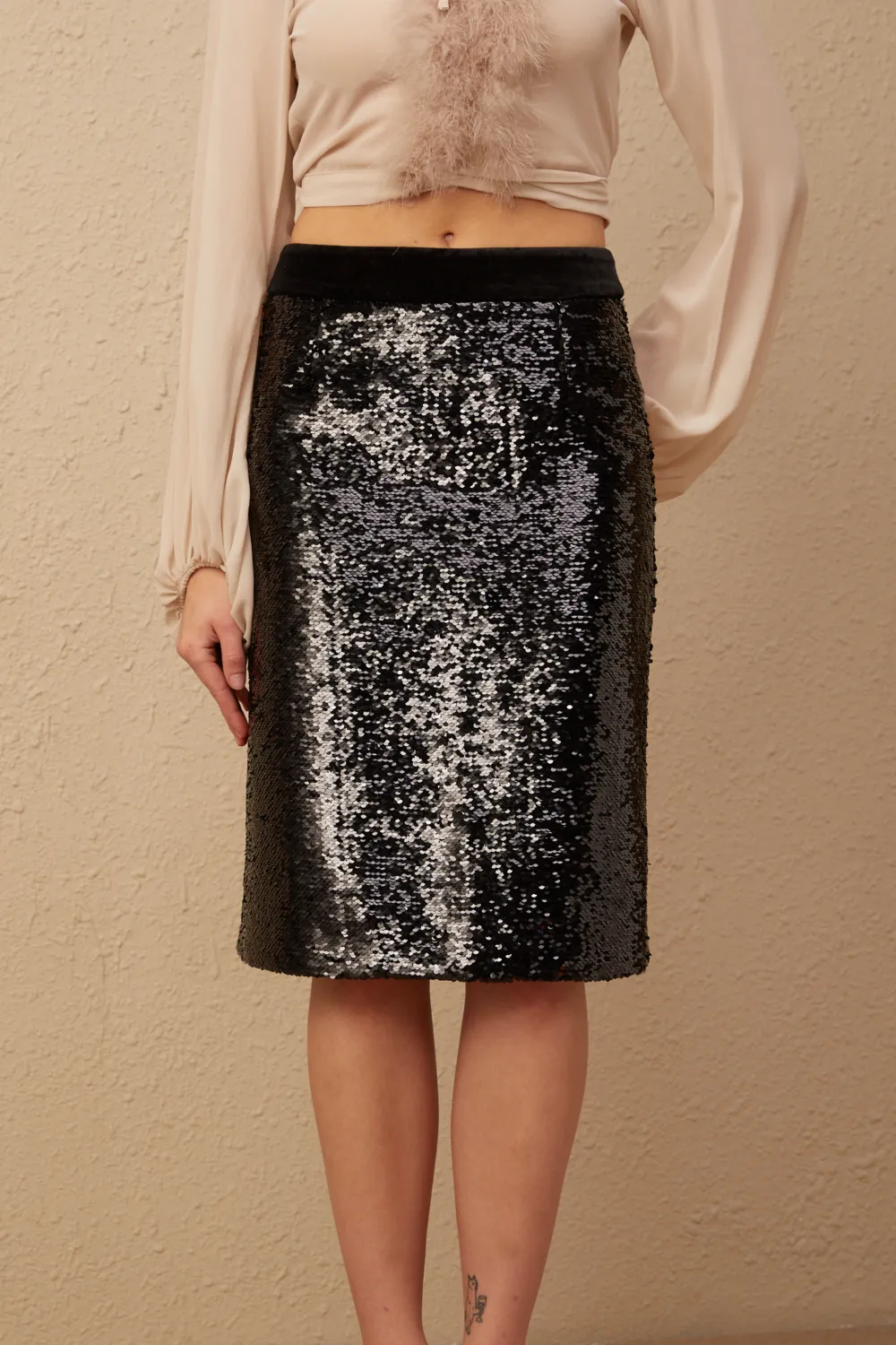 Sequin Midi Skirt