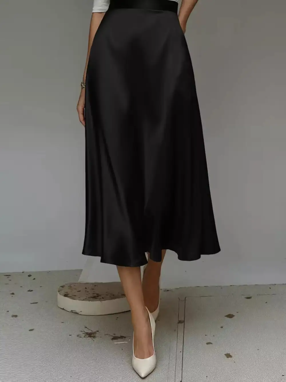 Everyday Satin Midi Skirt