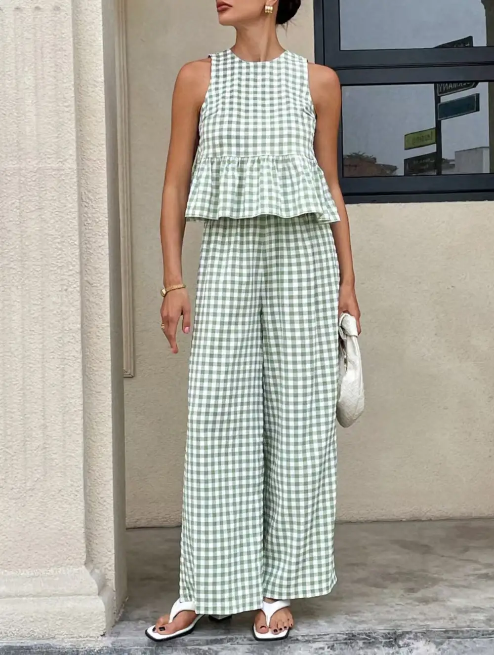 Sleeveless Top Pants Two Piece Set