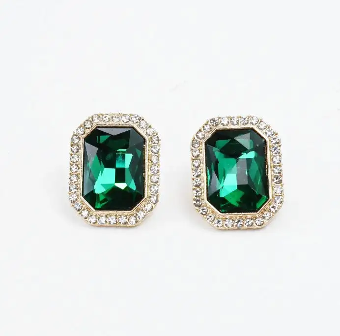 Modern Crystal Accent Stud Earrings